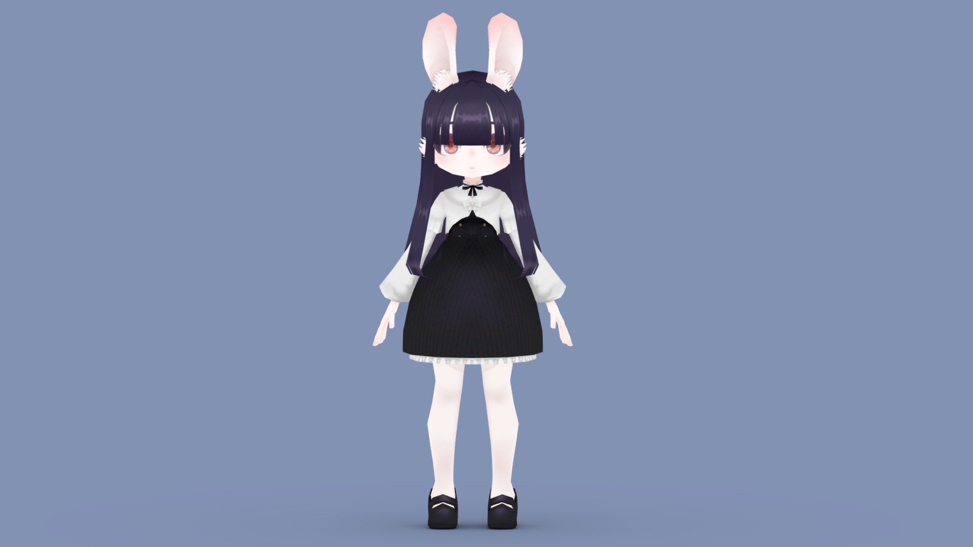 [Lowpoly][APose] Bunny girl 3d model