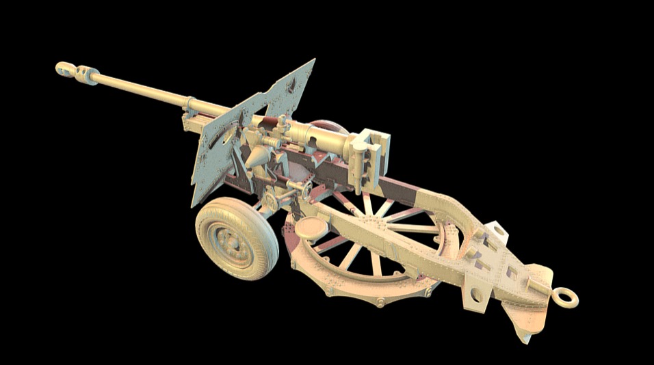 British WWII 17-25 Pounder ATG 28mm wargames 3d model