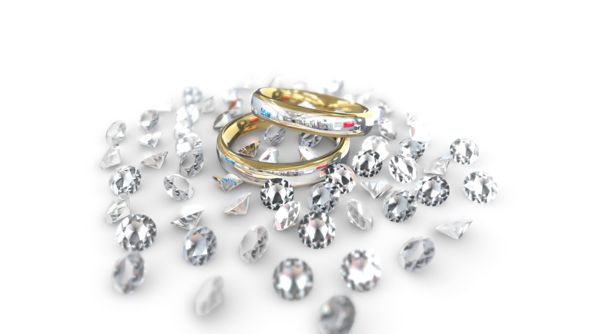 Rings and Diamonds 3d model