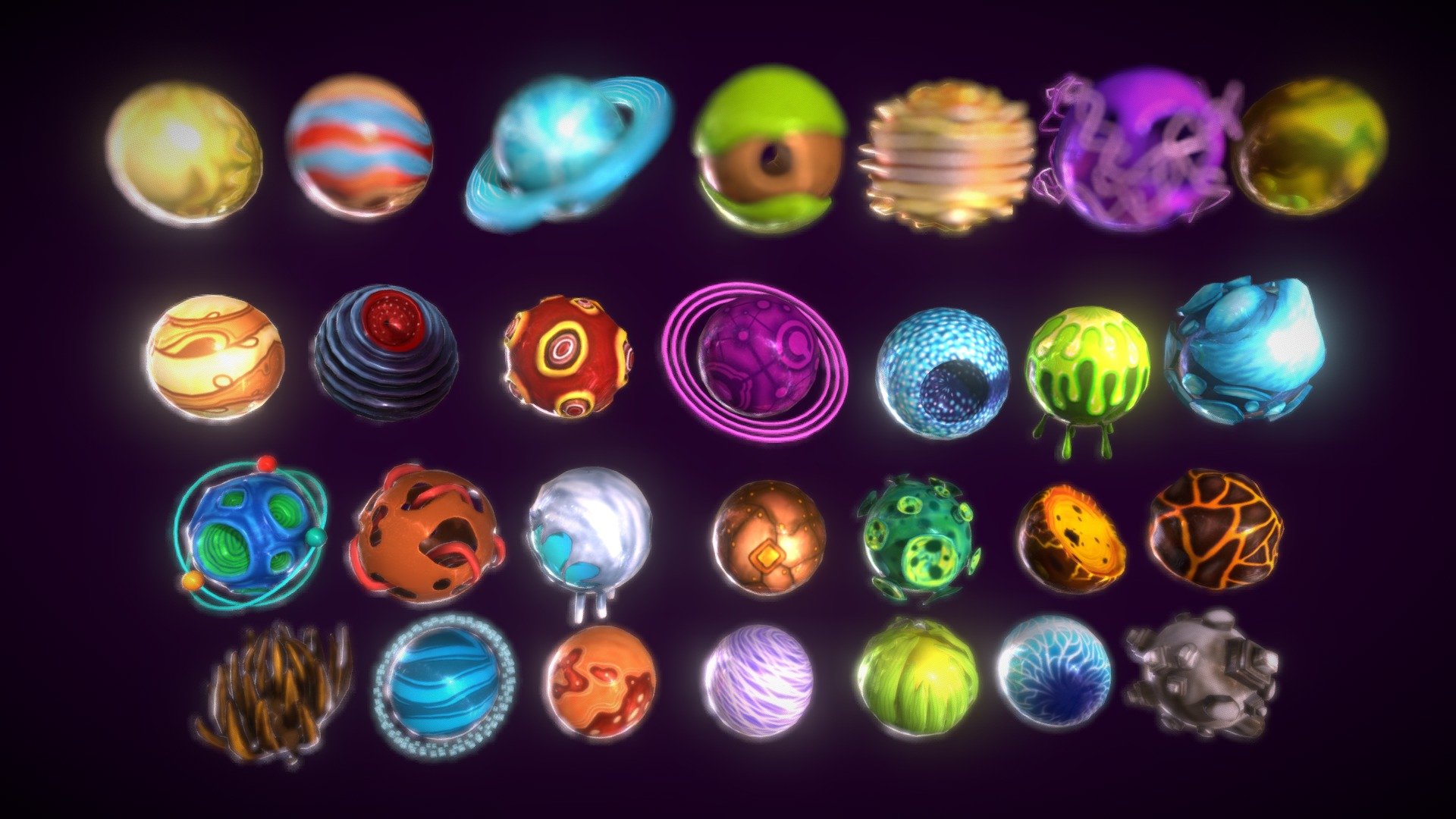 Cartoon Solar System2 3d model