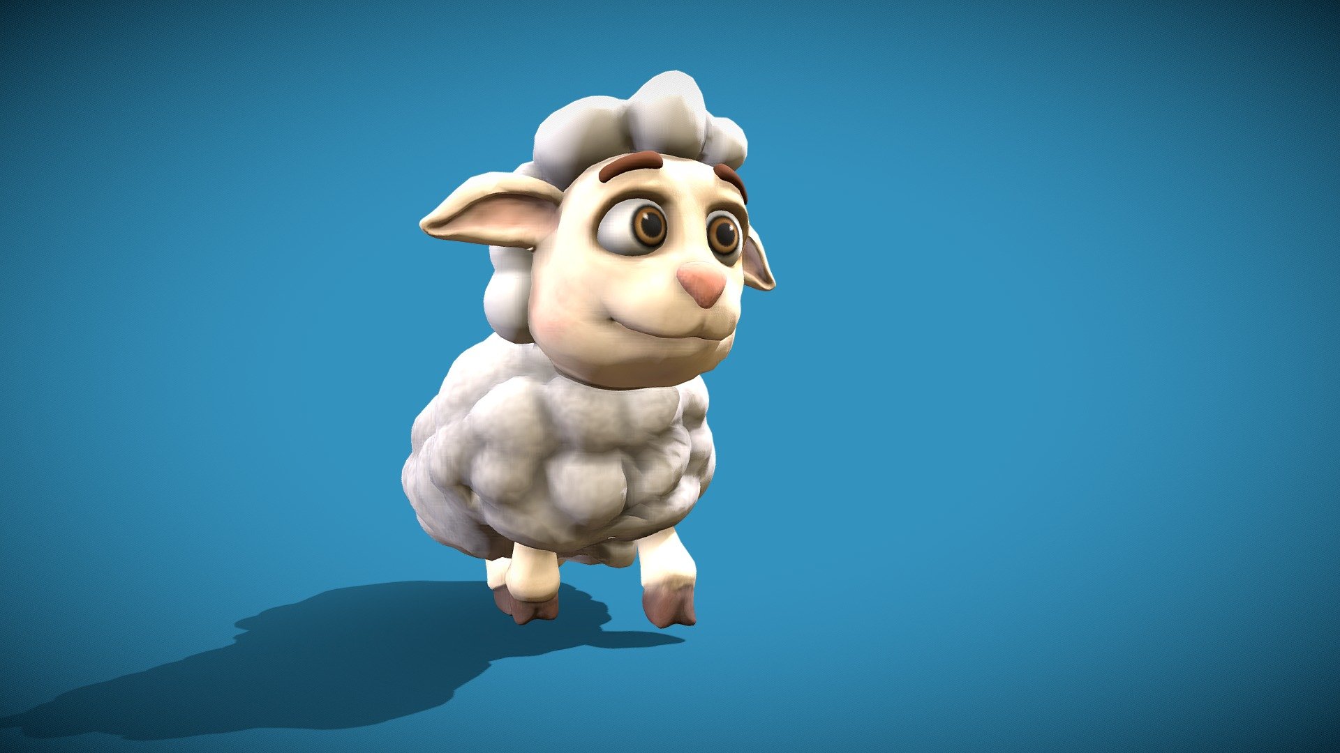 cartoon little sheep 3d model