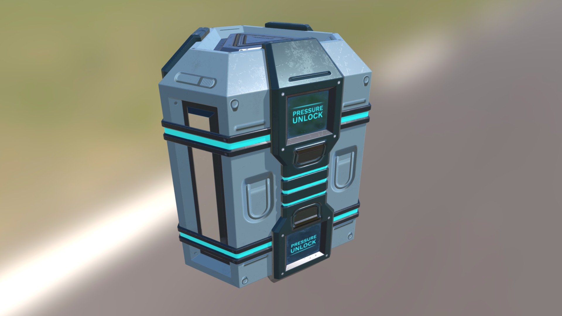 Scifi Props Hexagon Barrel Container Box 3d model