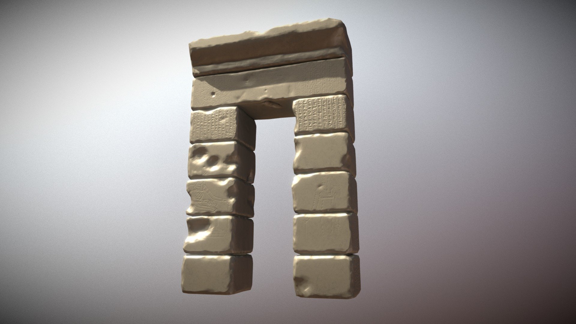 Ancient Egypt temple gate 3d model