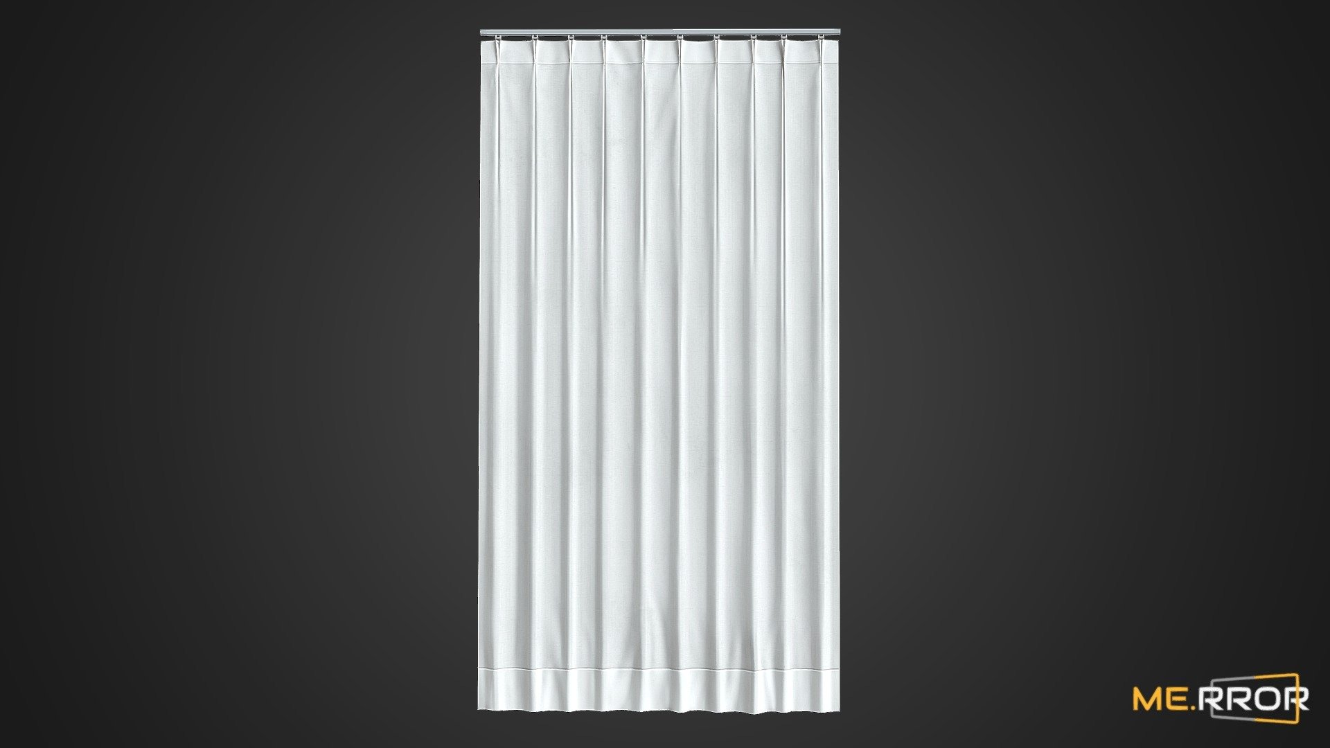 [Game-Ready] White Pleated Curtains 3d model