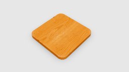 Cartoon square wooden board