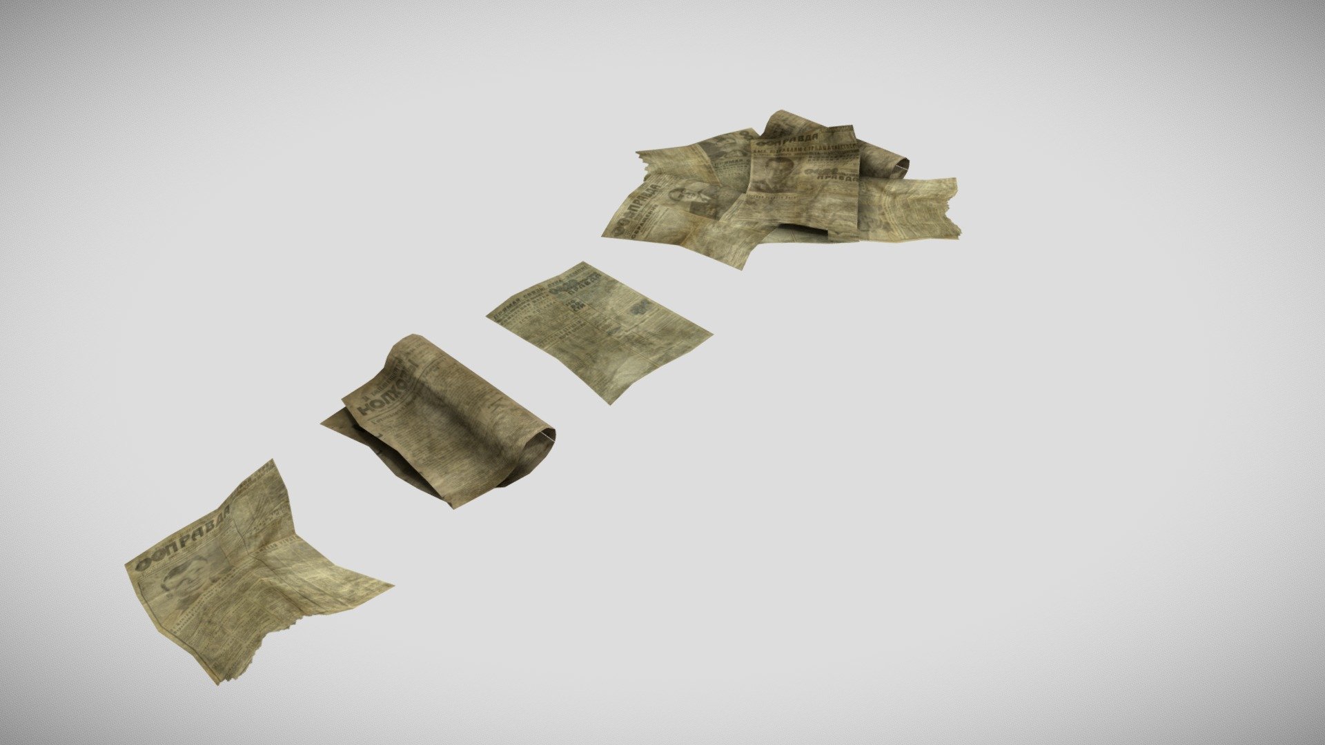 Газеты | The Object soviet newspaper props 3d model