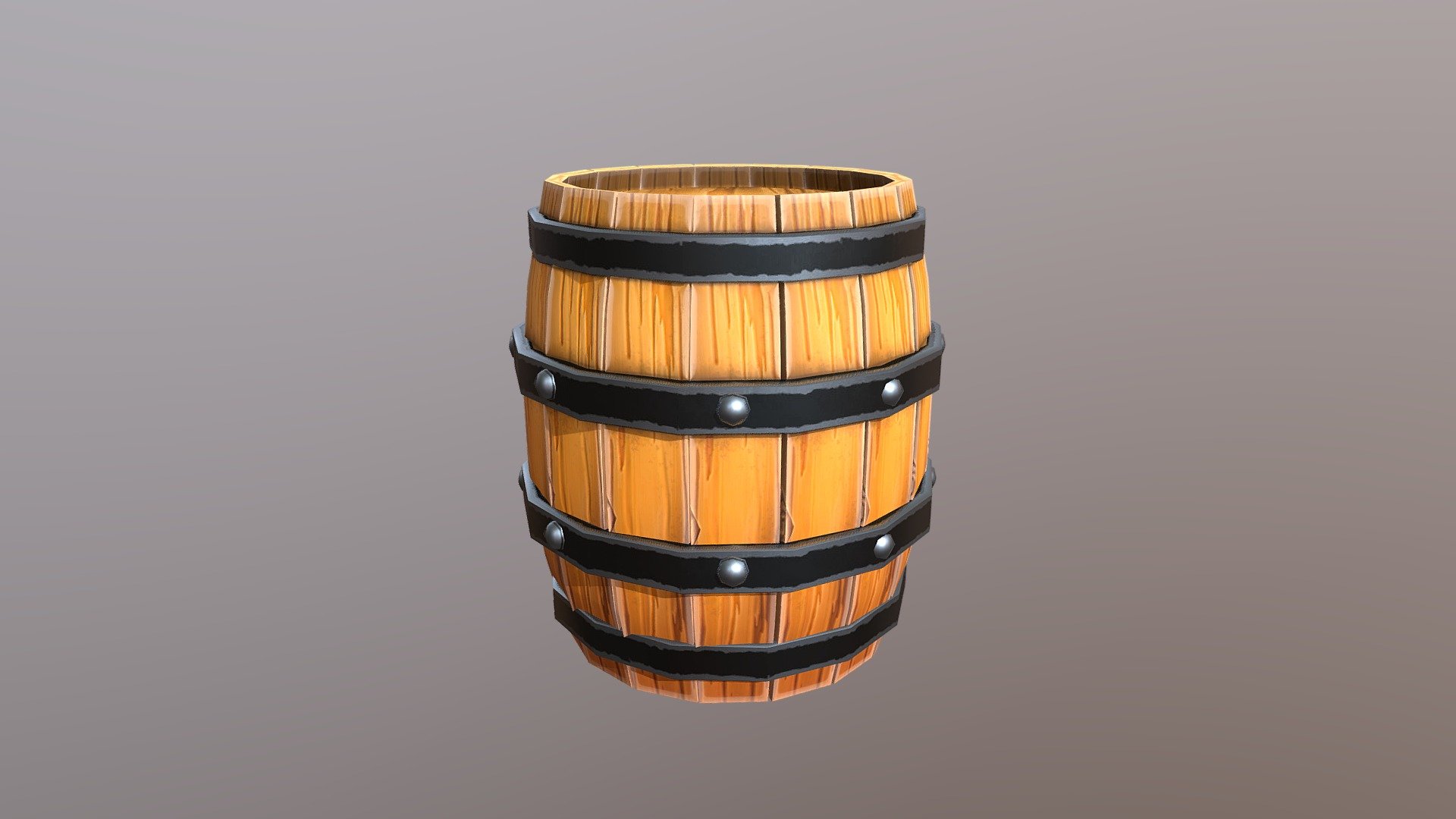 Stylized Wooden Barrel 3d model