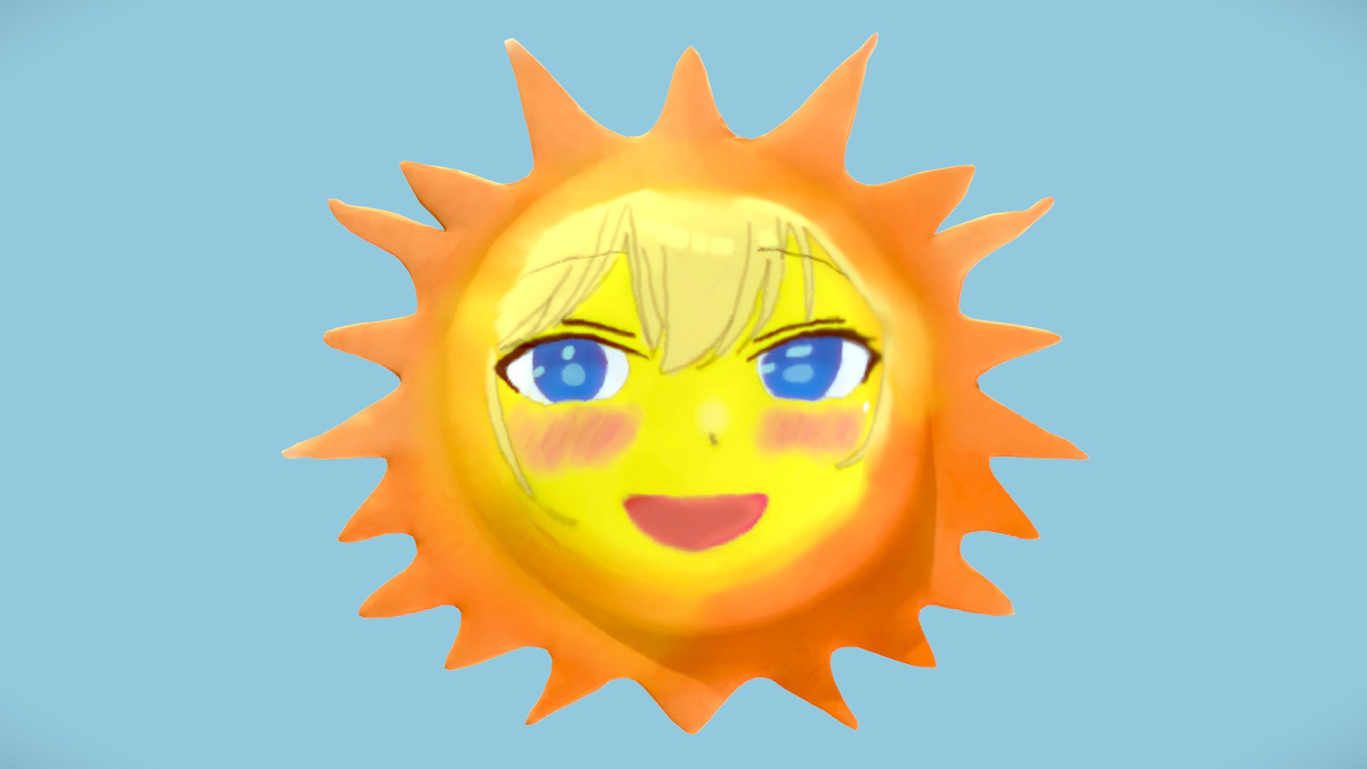 Anime Sun 3d model