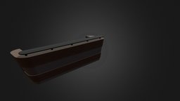 Wooden and Metal Reception Desk D Model