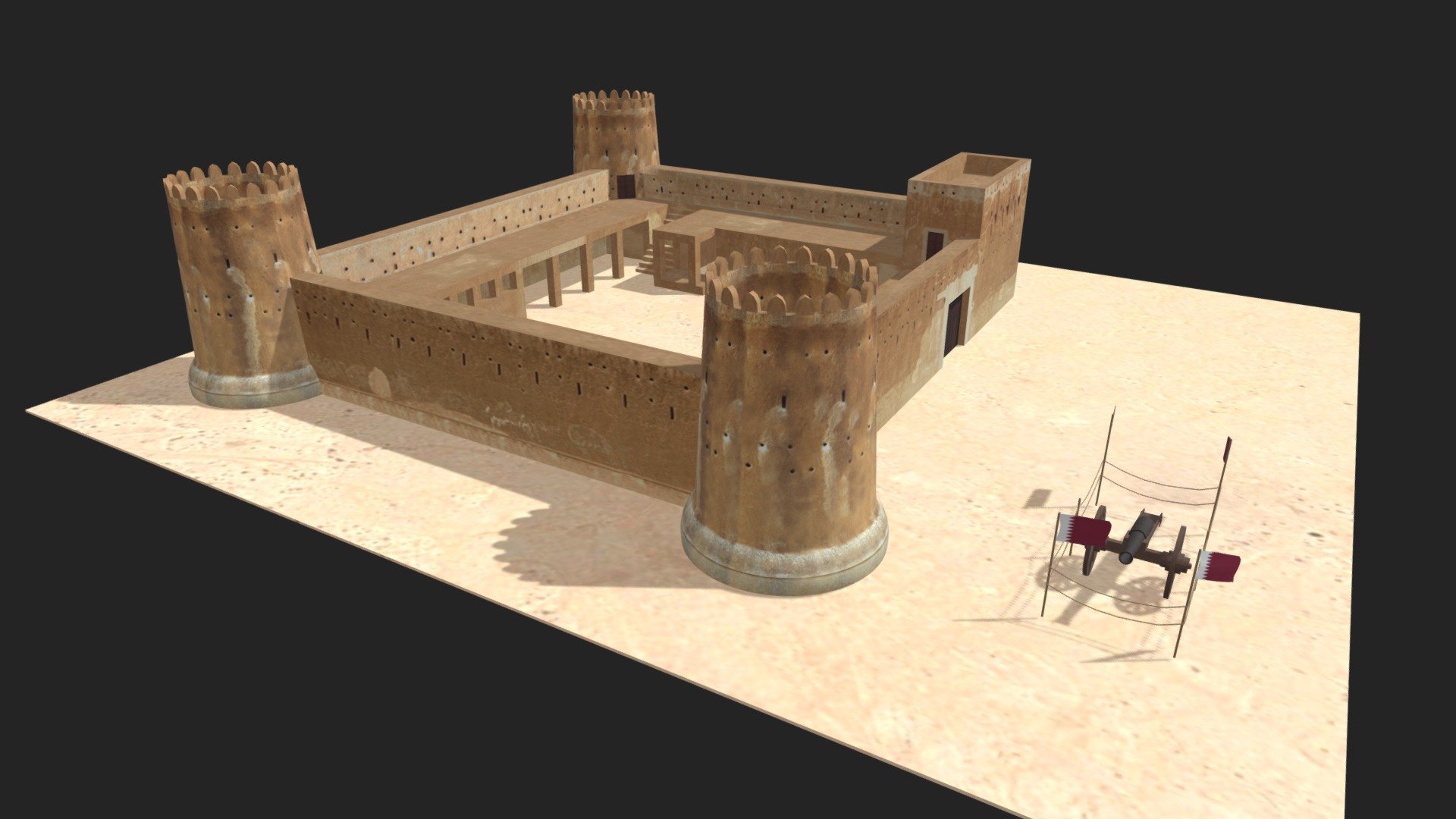 Zubara Fort Qatar 3d model