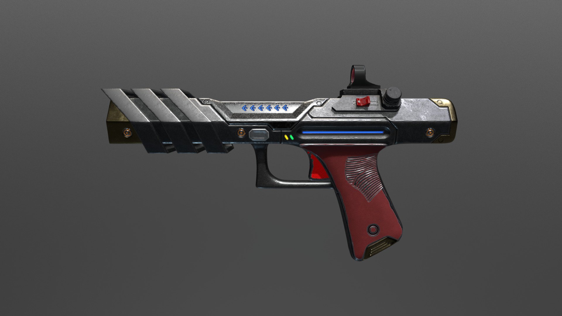 SciFi Pulse Laser HandGun 3d model