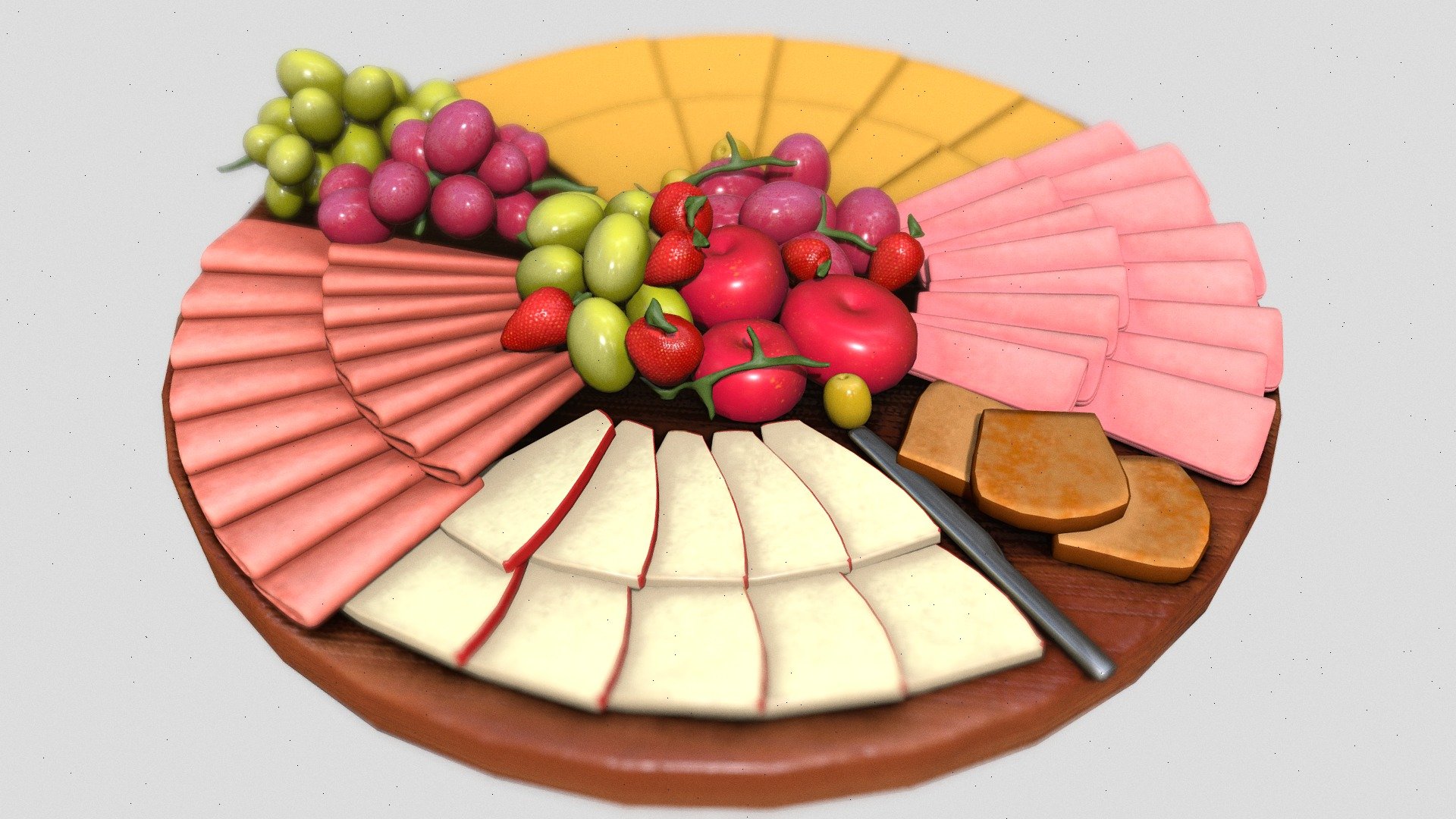 Simple Charcuterie Board 3d model