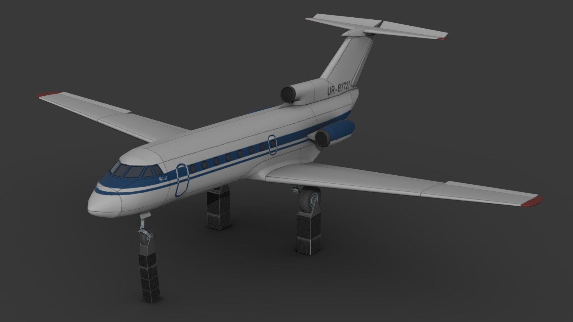 YAK-40 3d model