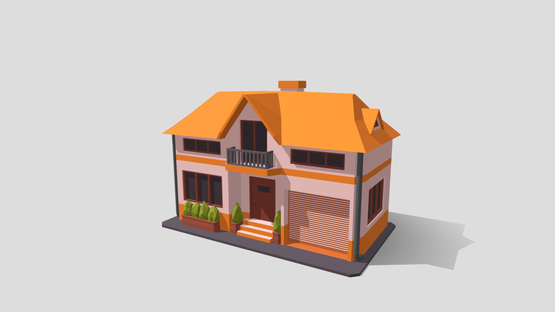 Low poly house 4 3d model