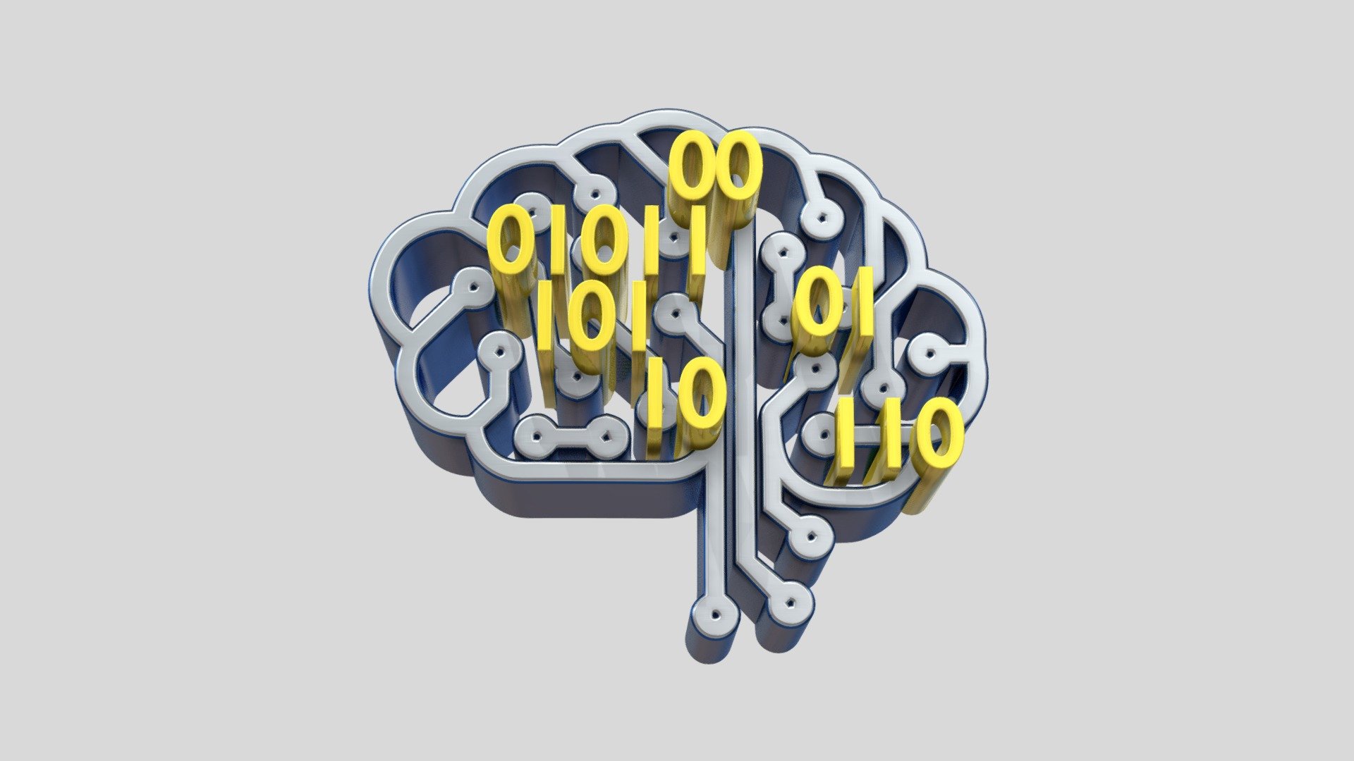 Brain of programmer 3d model