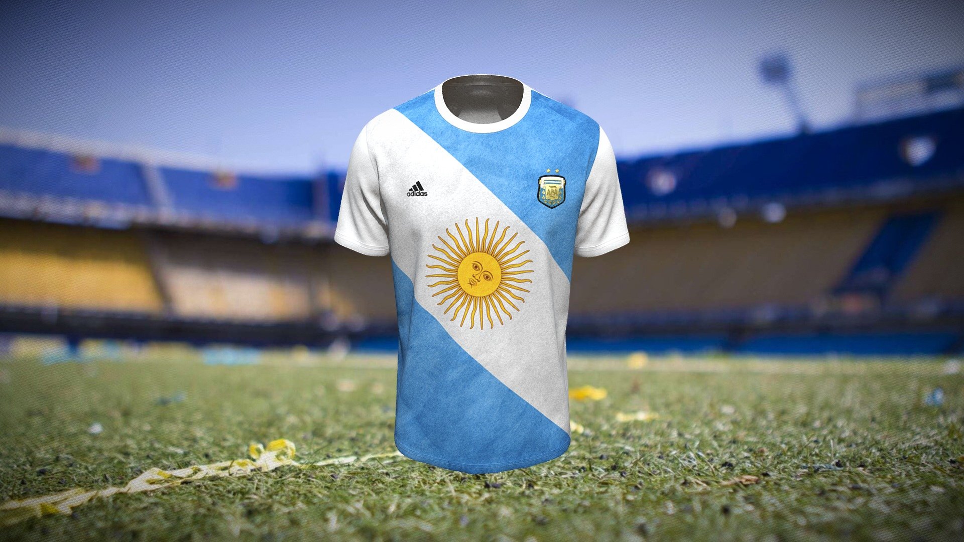 Mens Replica adidas Argentina Jersey 3d model