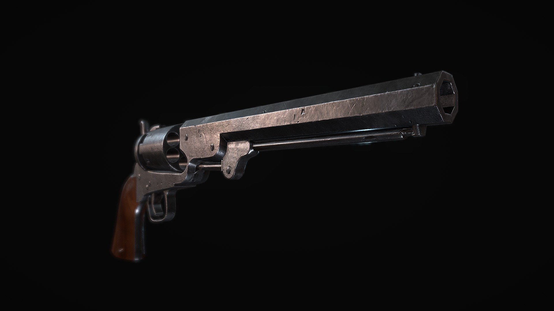 Antique Revolver 3d model