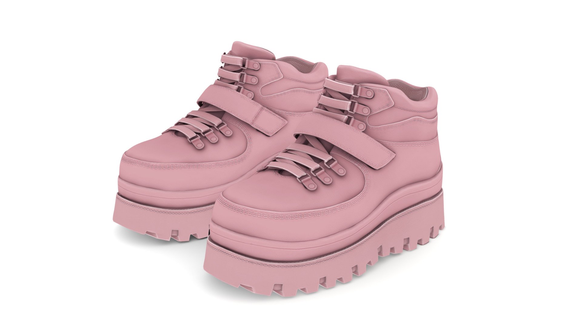 Pink Cross Platform Shoes 3d model