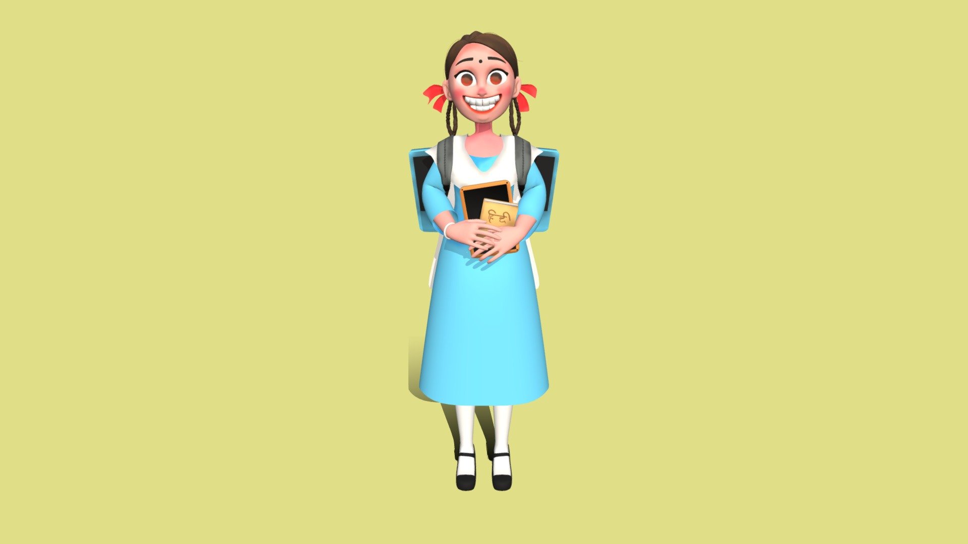 Indian school girl 3d model