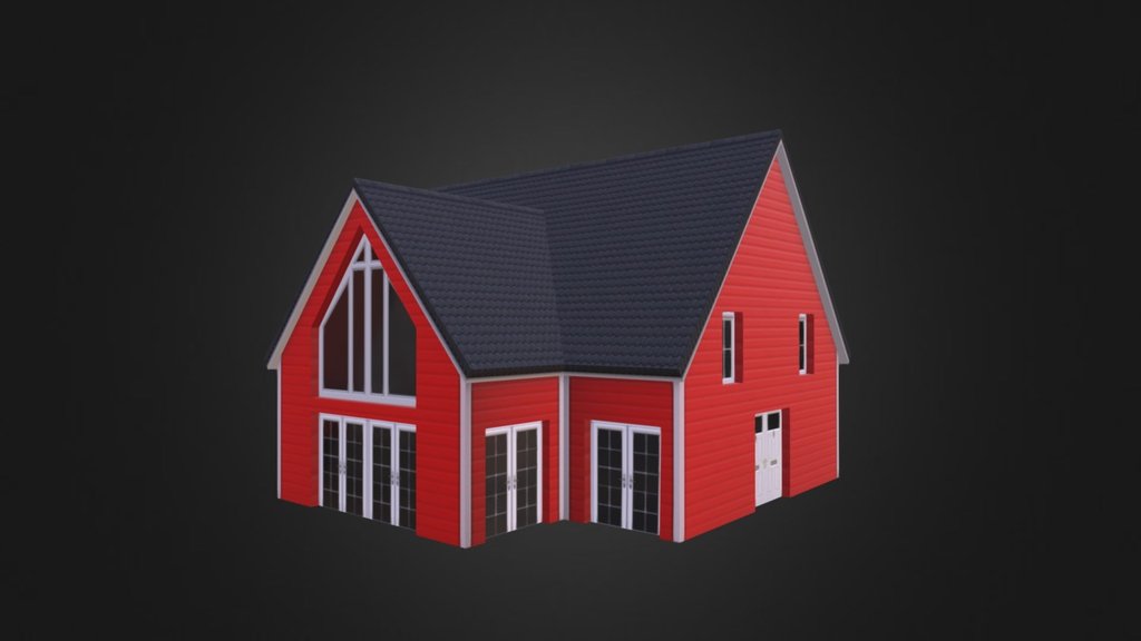 American House Style 3d model