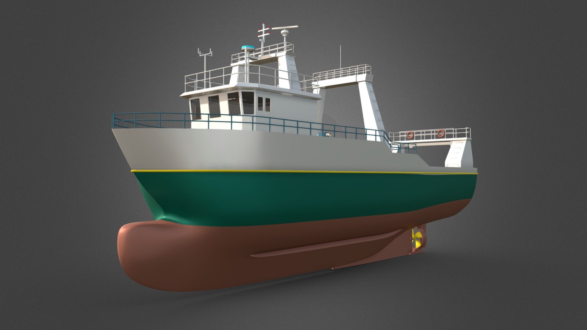 Fishing trawler 3d model