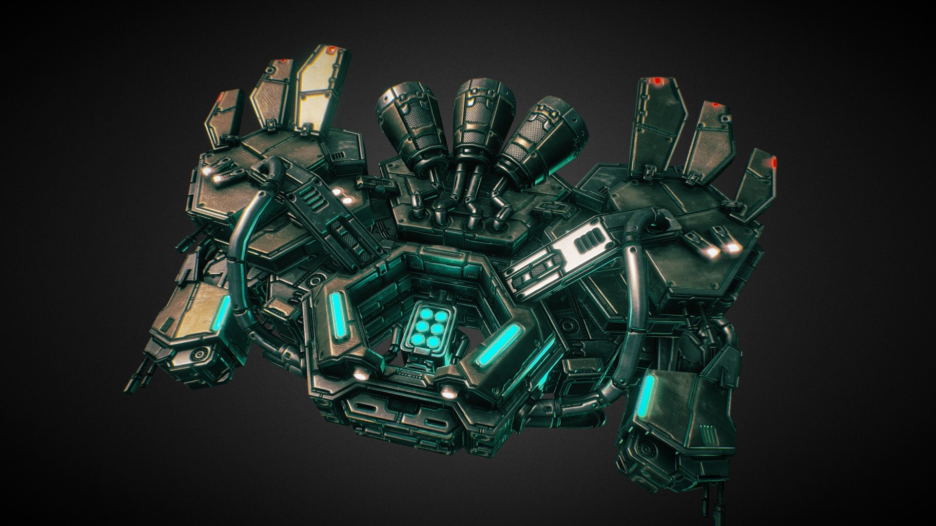 Starfall Tactics — Newton Deprived battlecruiser 3d model