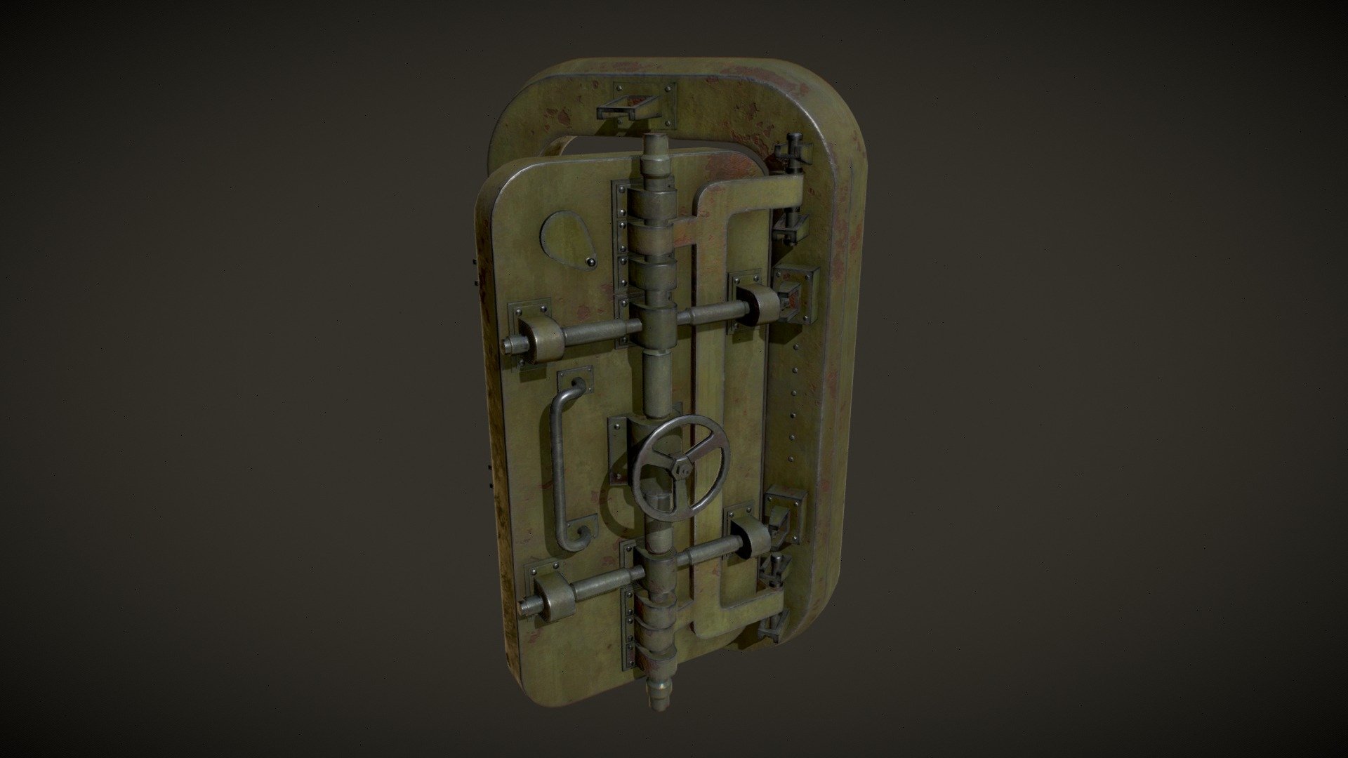 Old metal bunker door 3d model