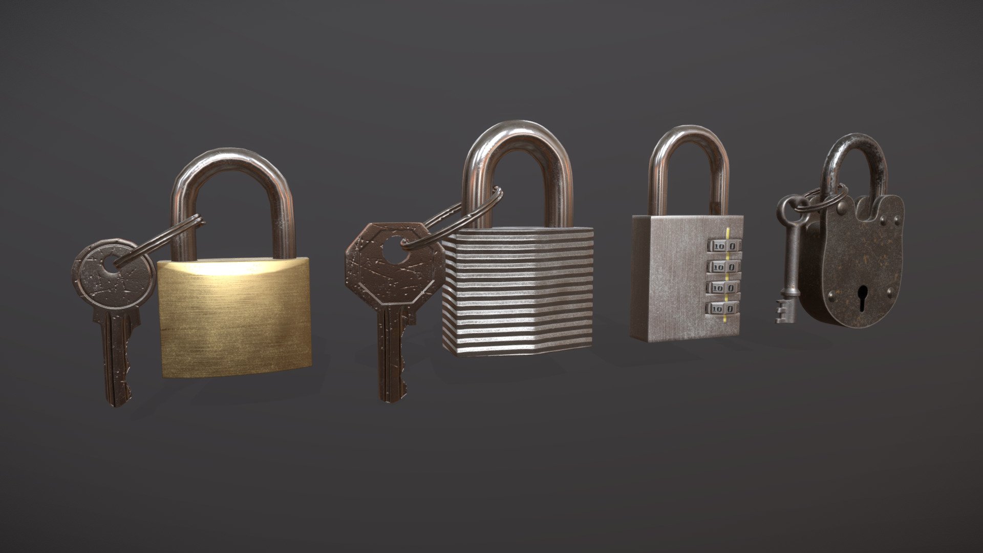 Padlock Pack 3d model