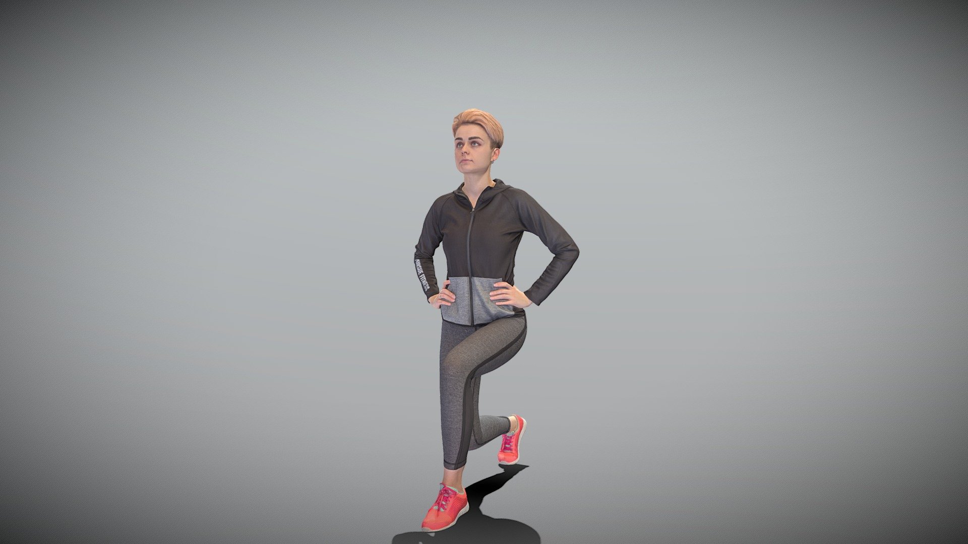 Young woman doing workout 432 3d model