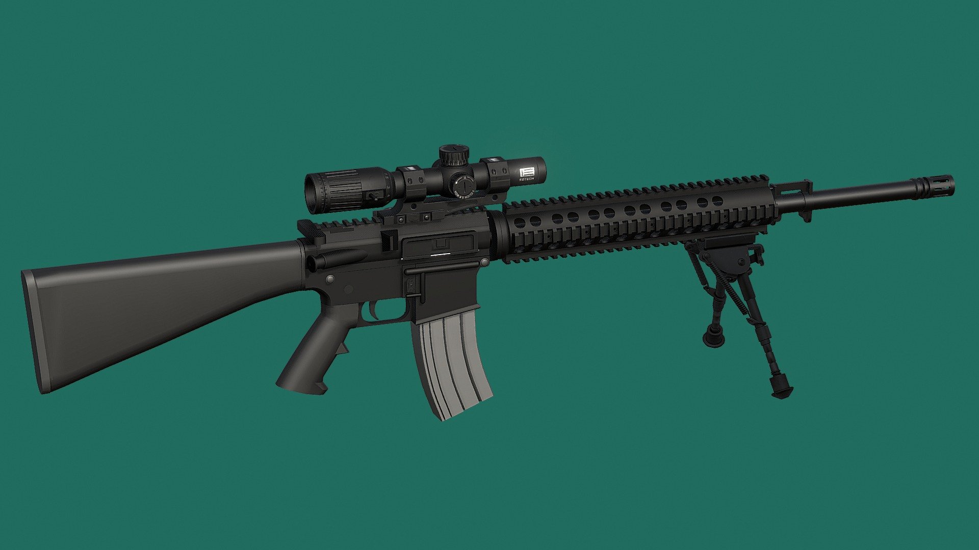 M16A3 Sniper Rifle 3d model