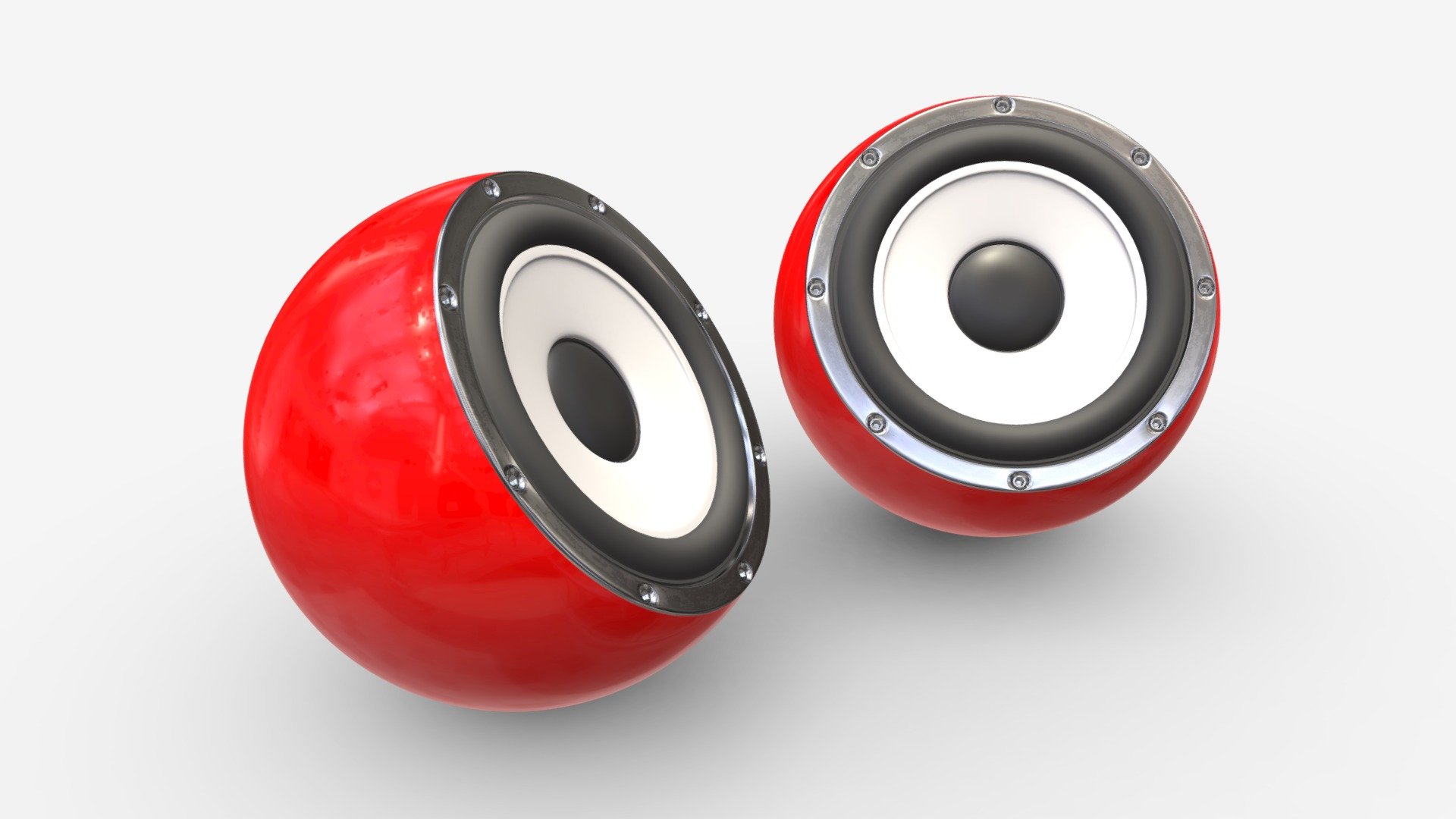 Spherical desktop speakers 3d model