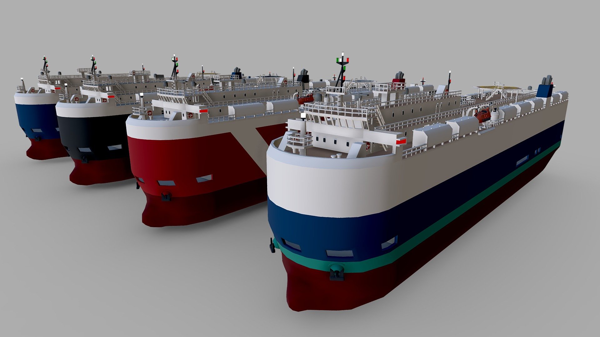 RoRo Car Carrier Low-poly 3d model