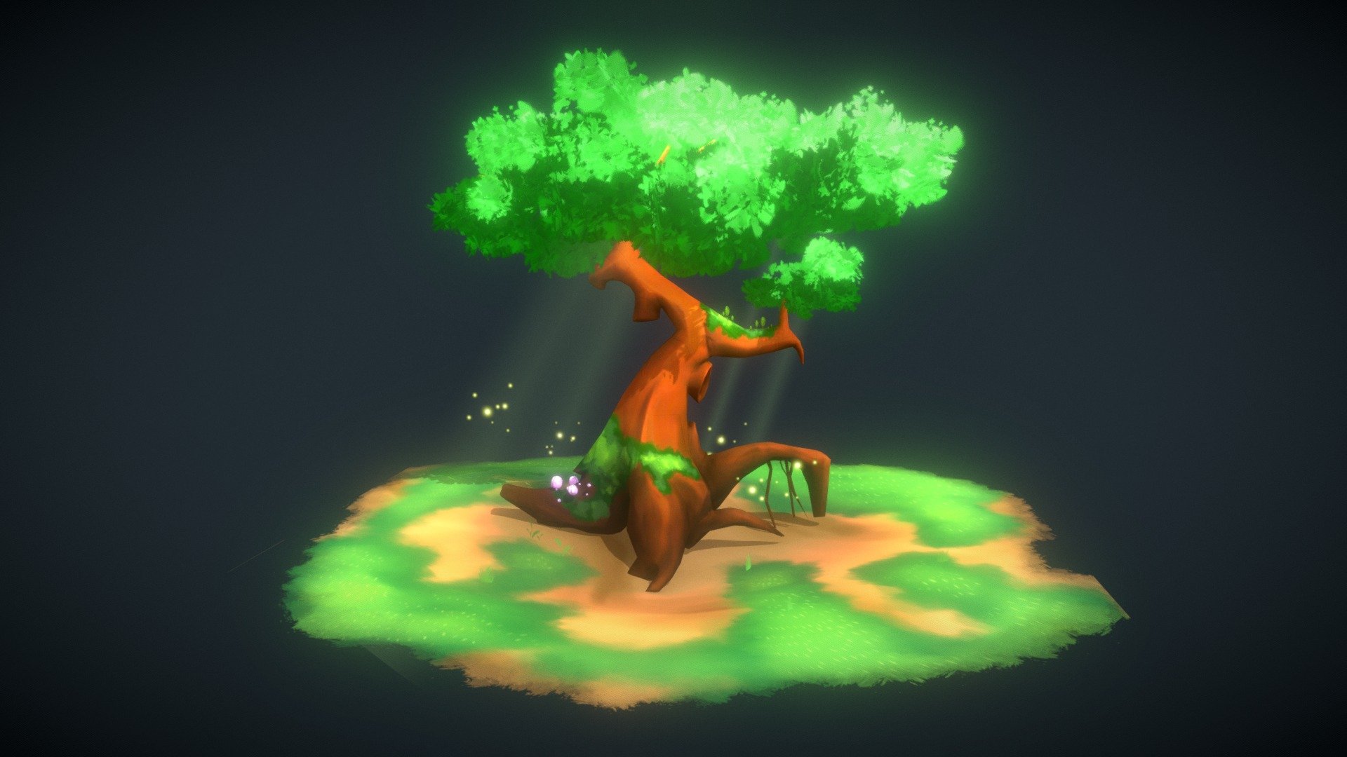 Mystical grand oak tree 3d model