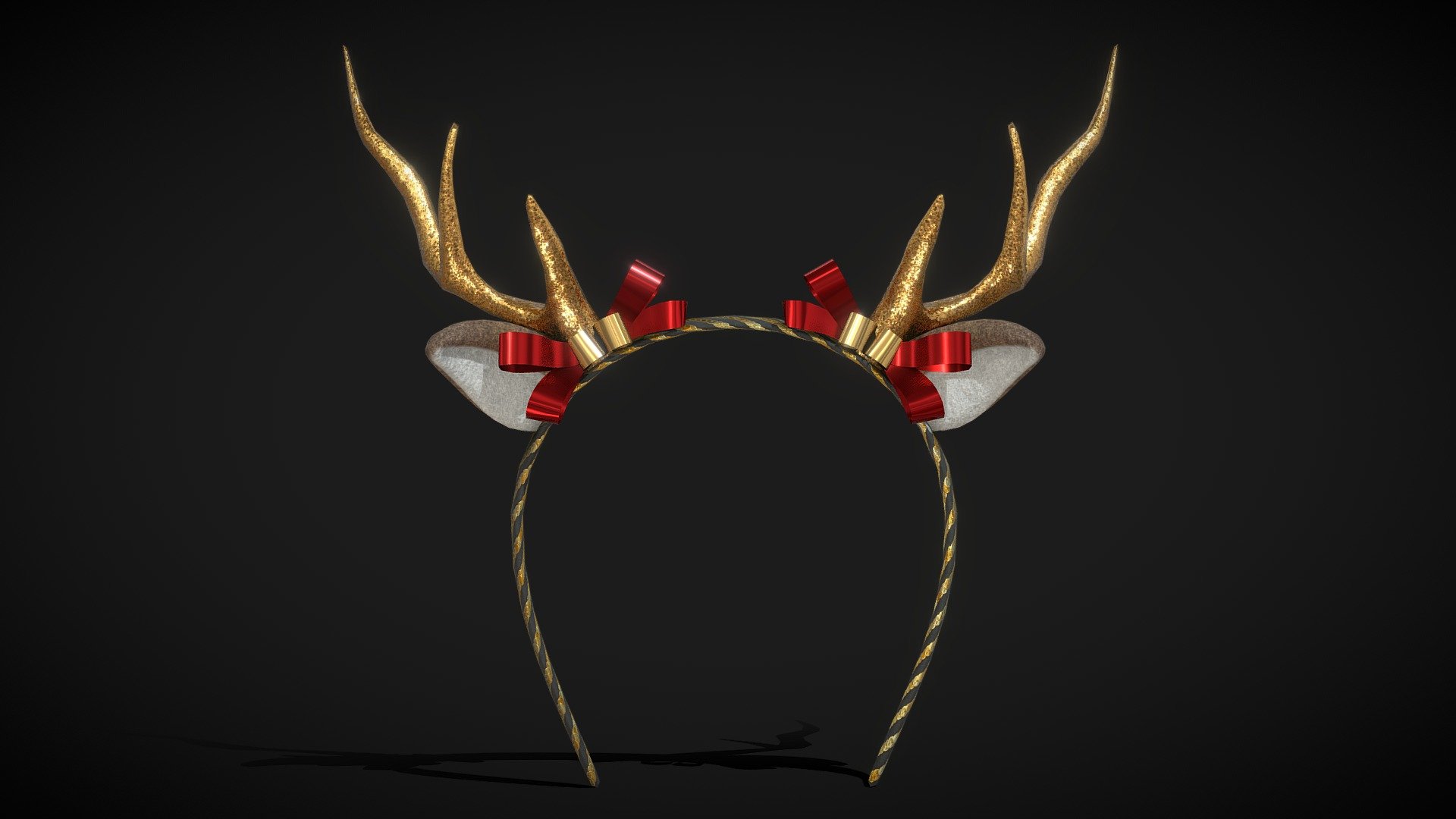 Christmas Deer Ear Headband 3d model