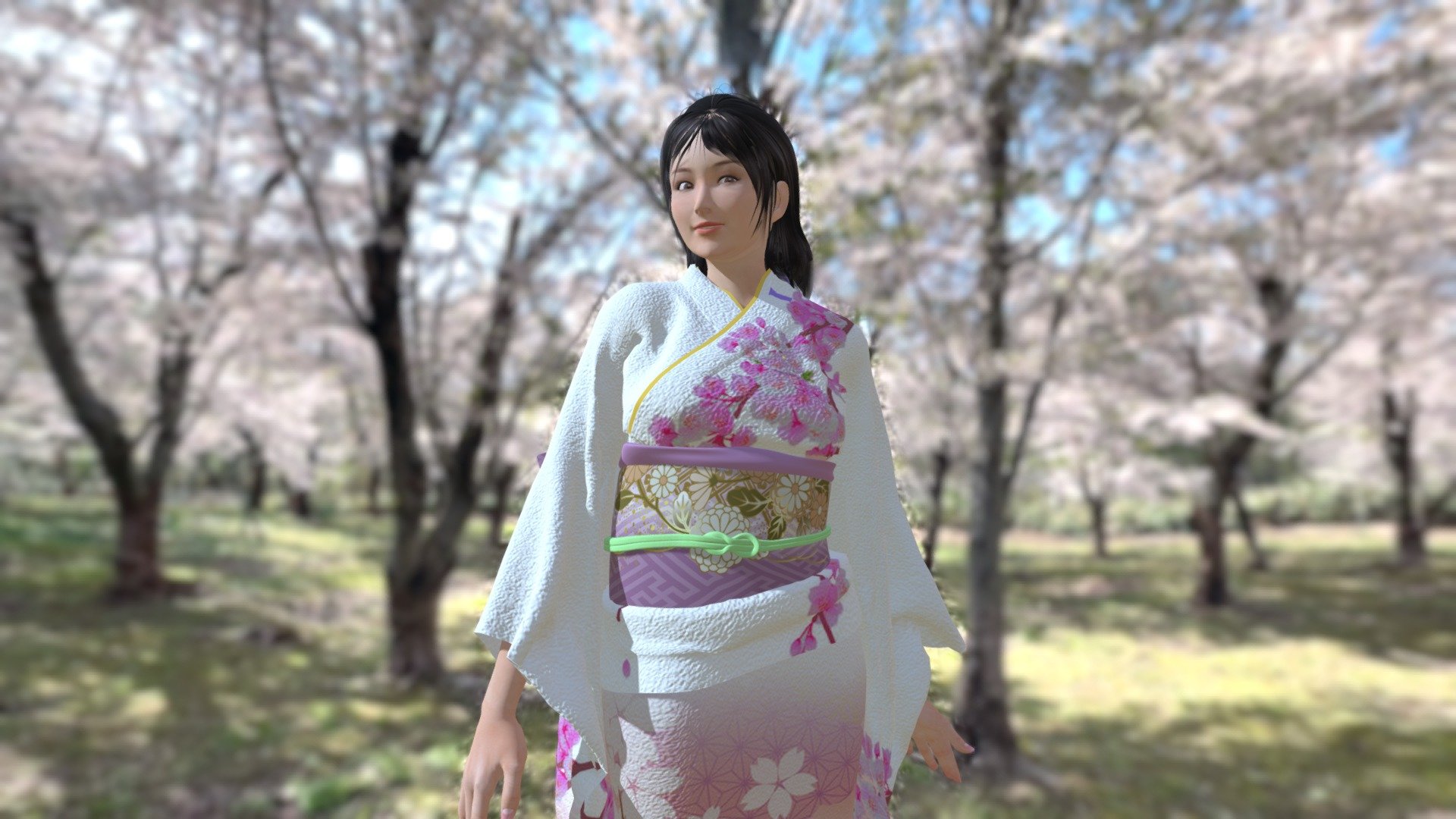 Kimono-Girl-NFT-Tenten-001 3d model