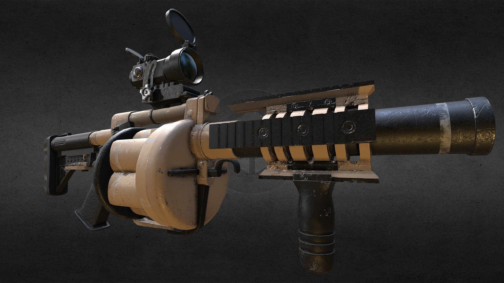 Milkor Super Six Grenade Launcher 3d model