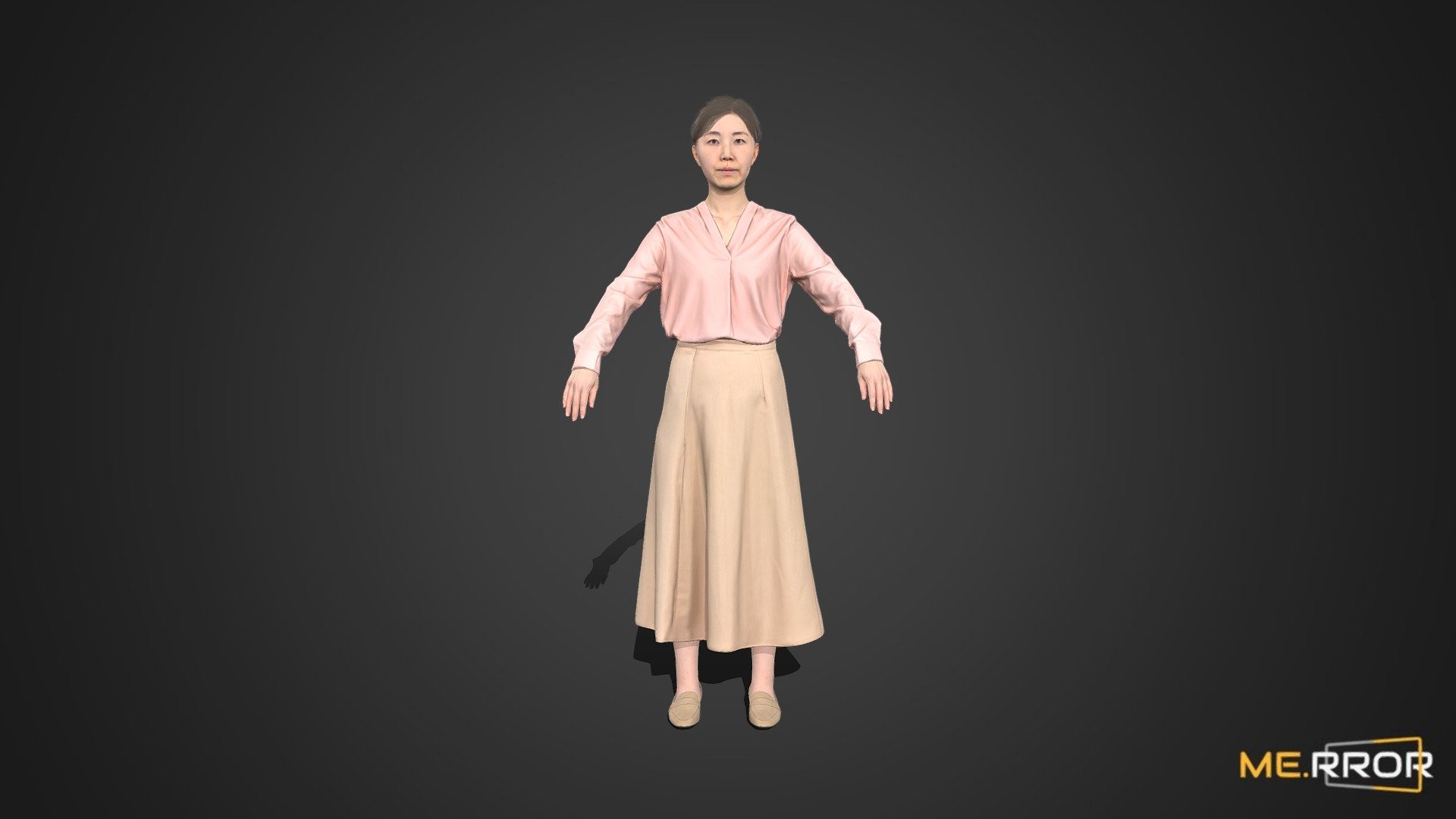 [Game-ready] Asian Woman Scan A-Posed 10 3d model