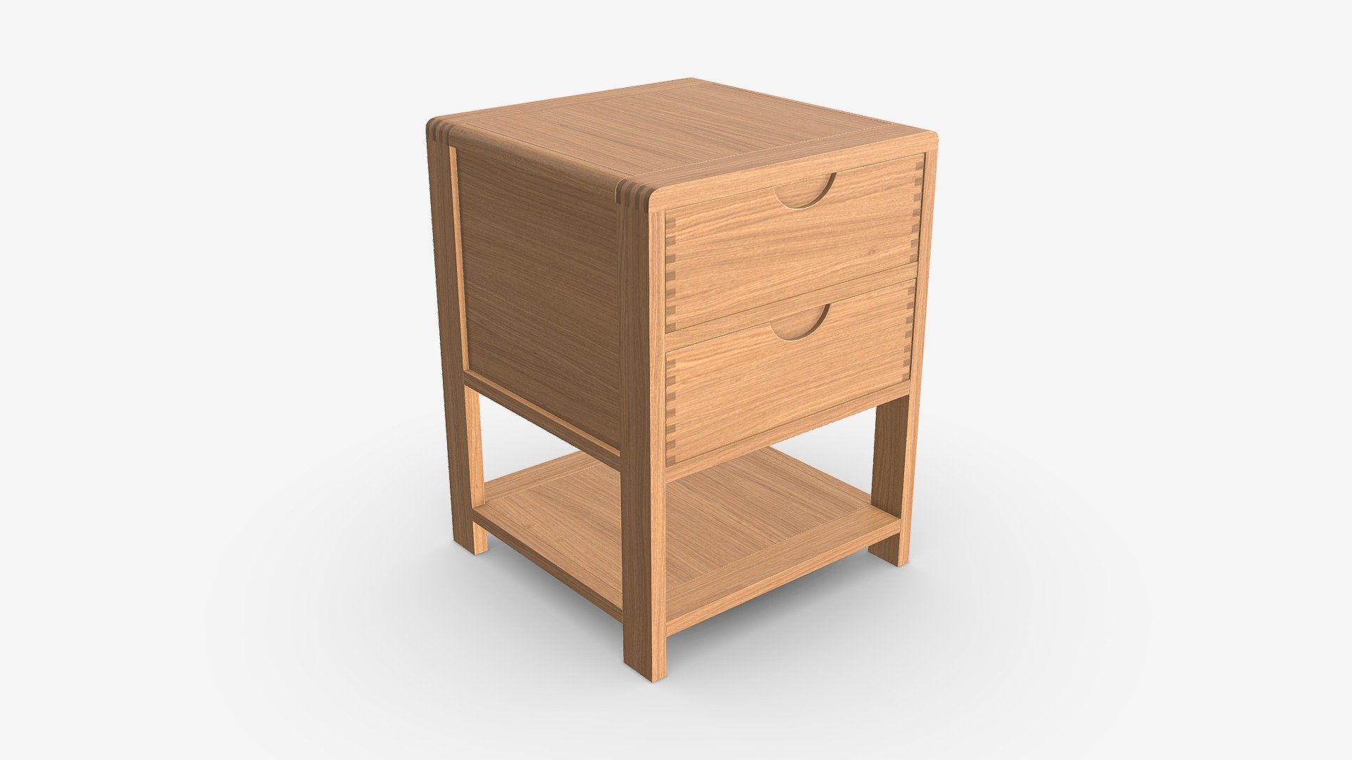 Bedside Cabinet 2 Drawer Ercol Bosco 3d model