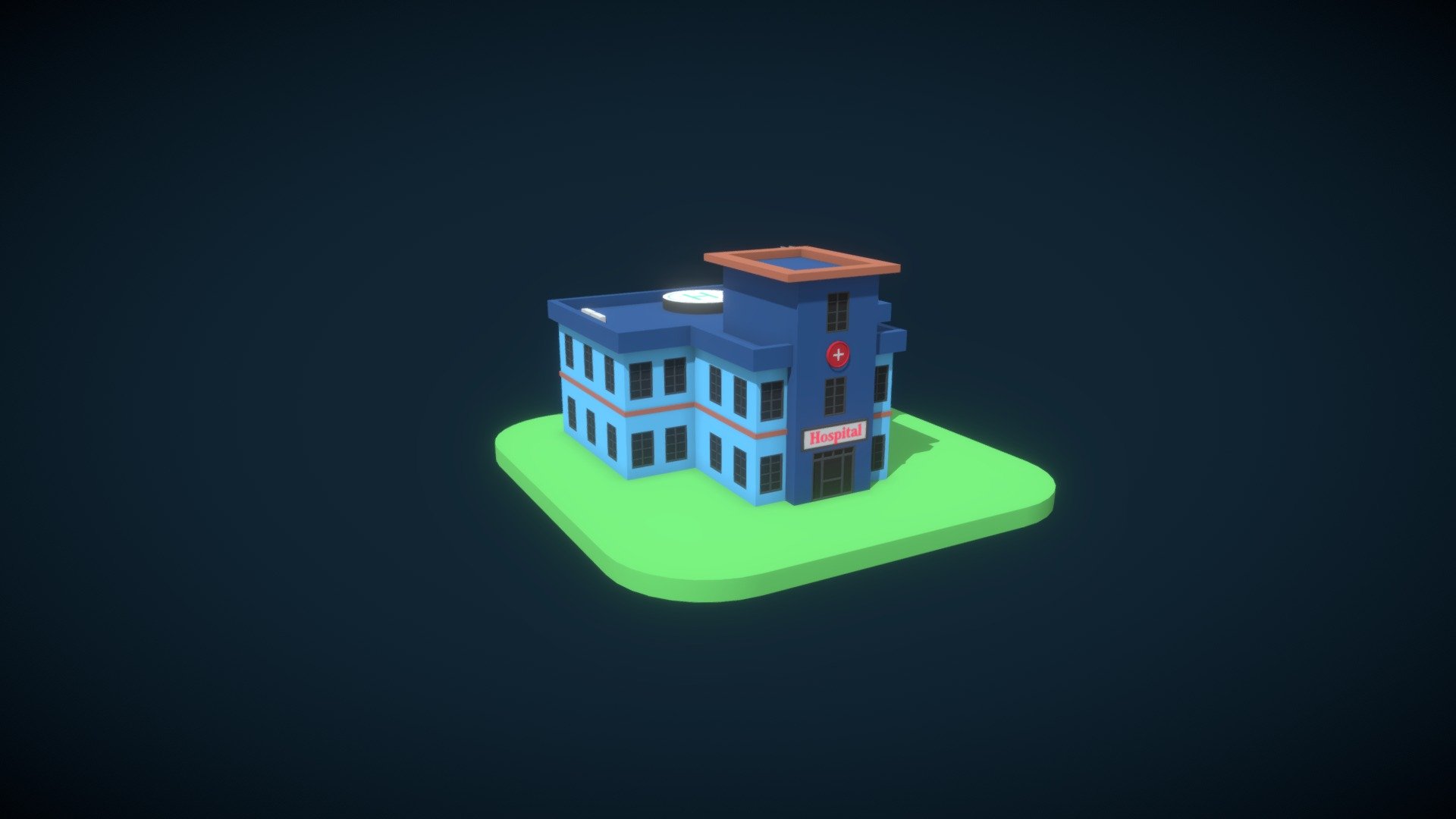 Low Poly Hospital Building 3d model