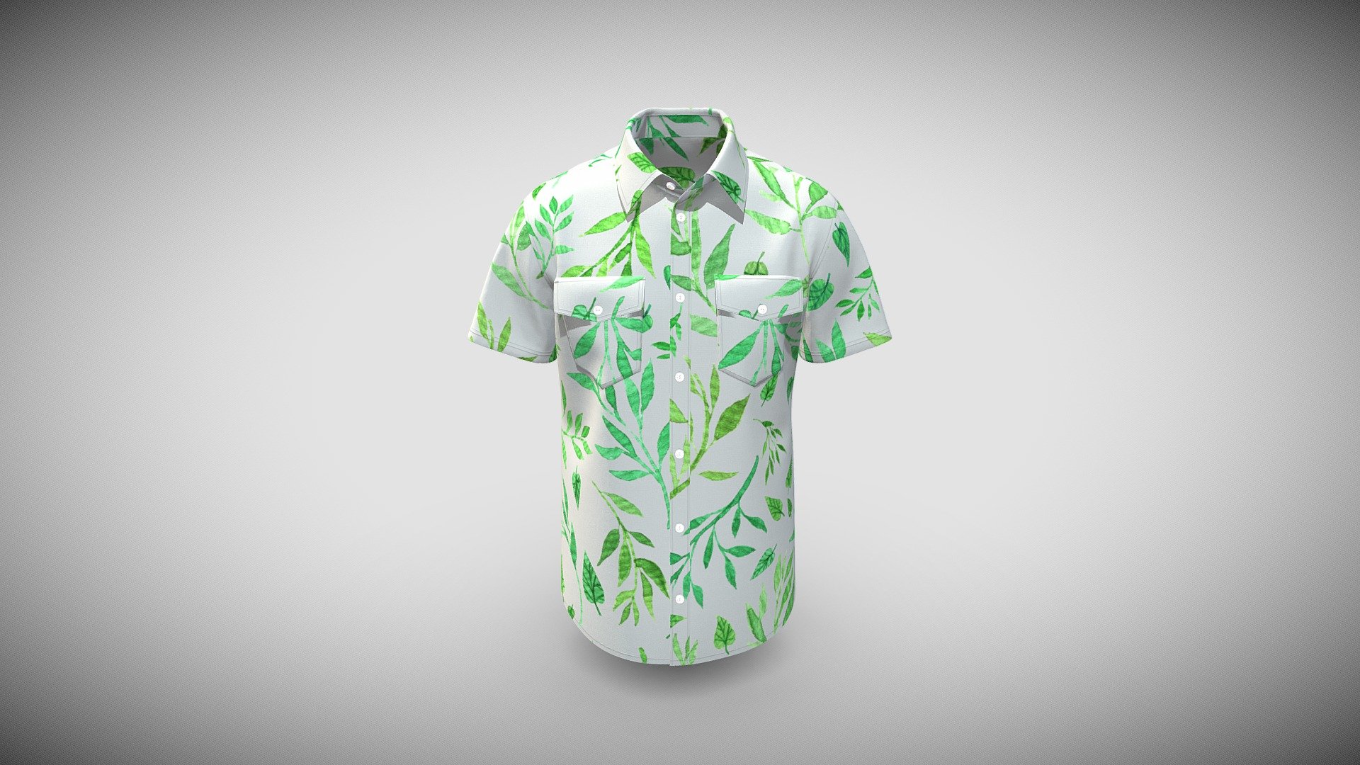 Short Sleeve Double Pocket Shirt 3d model