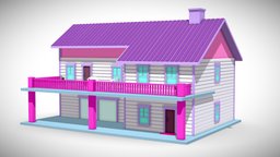 Lowpoly Barbie Girl House