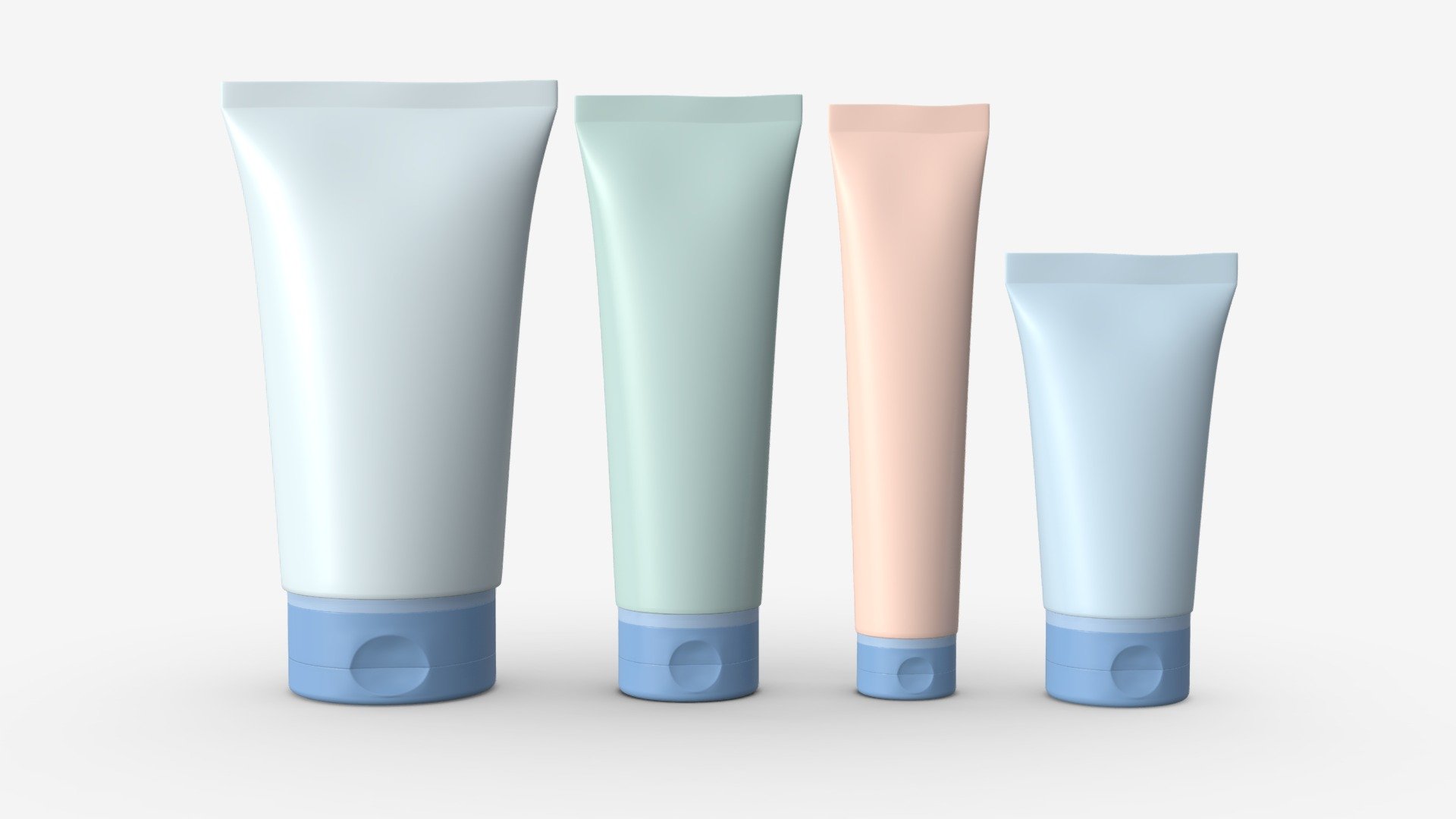 Cosmetics tube set 01 mockup 3d model