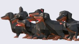 Low Poly Dachshund Dog