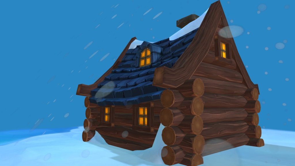 Winter cabin 3d model