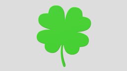 Cartoon Lucky Four Leaf Clover