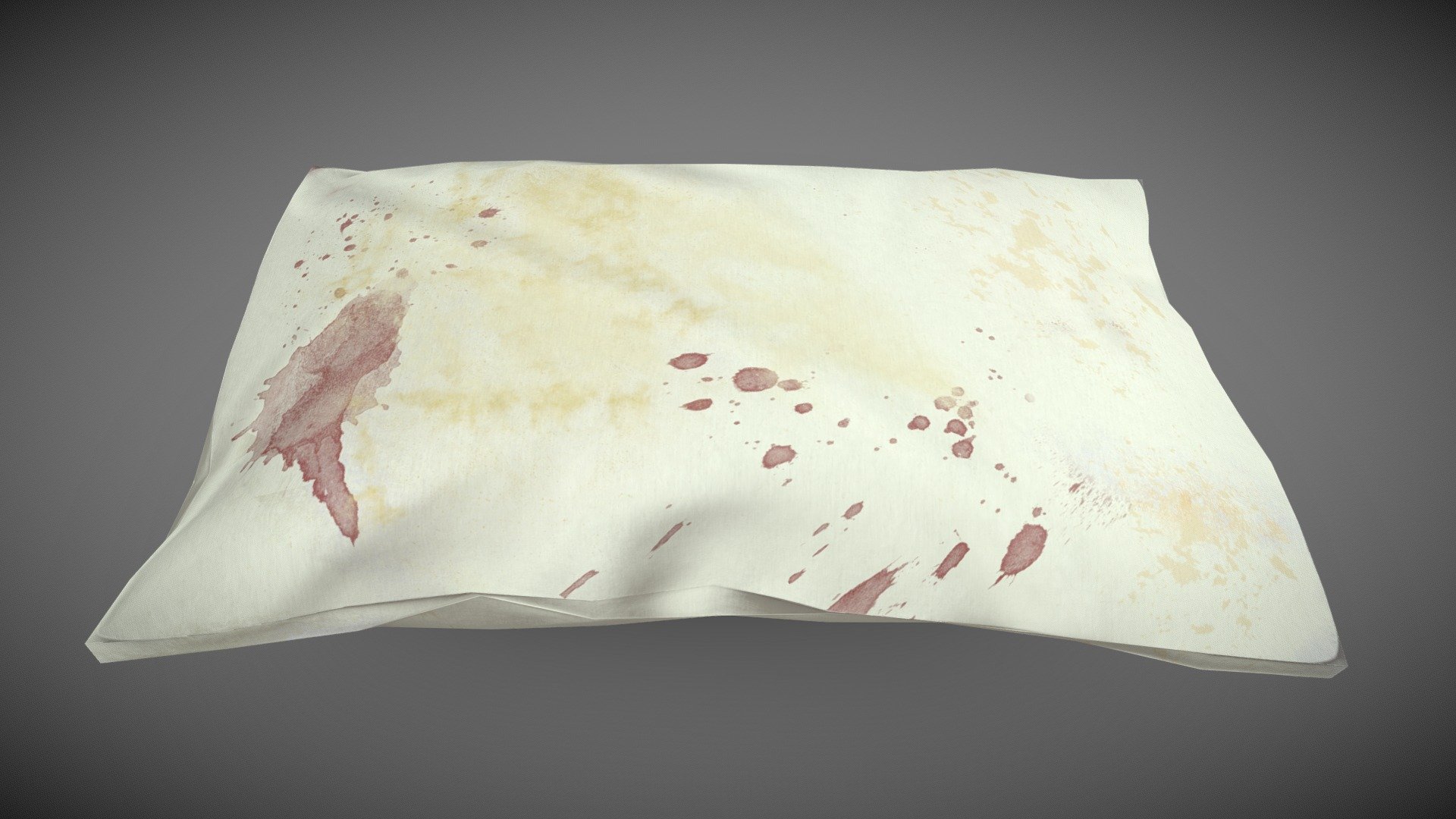 Old stained pillow 3d model