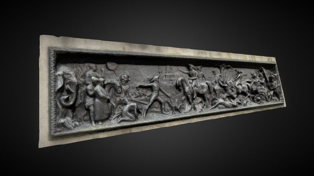 Plate on Duke of Wellington Statue, Glasgow 3d model