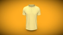 Band Collar Mens Polo T-shirt