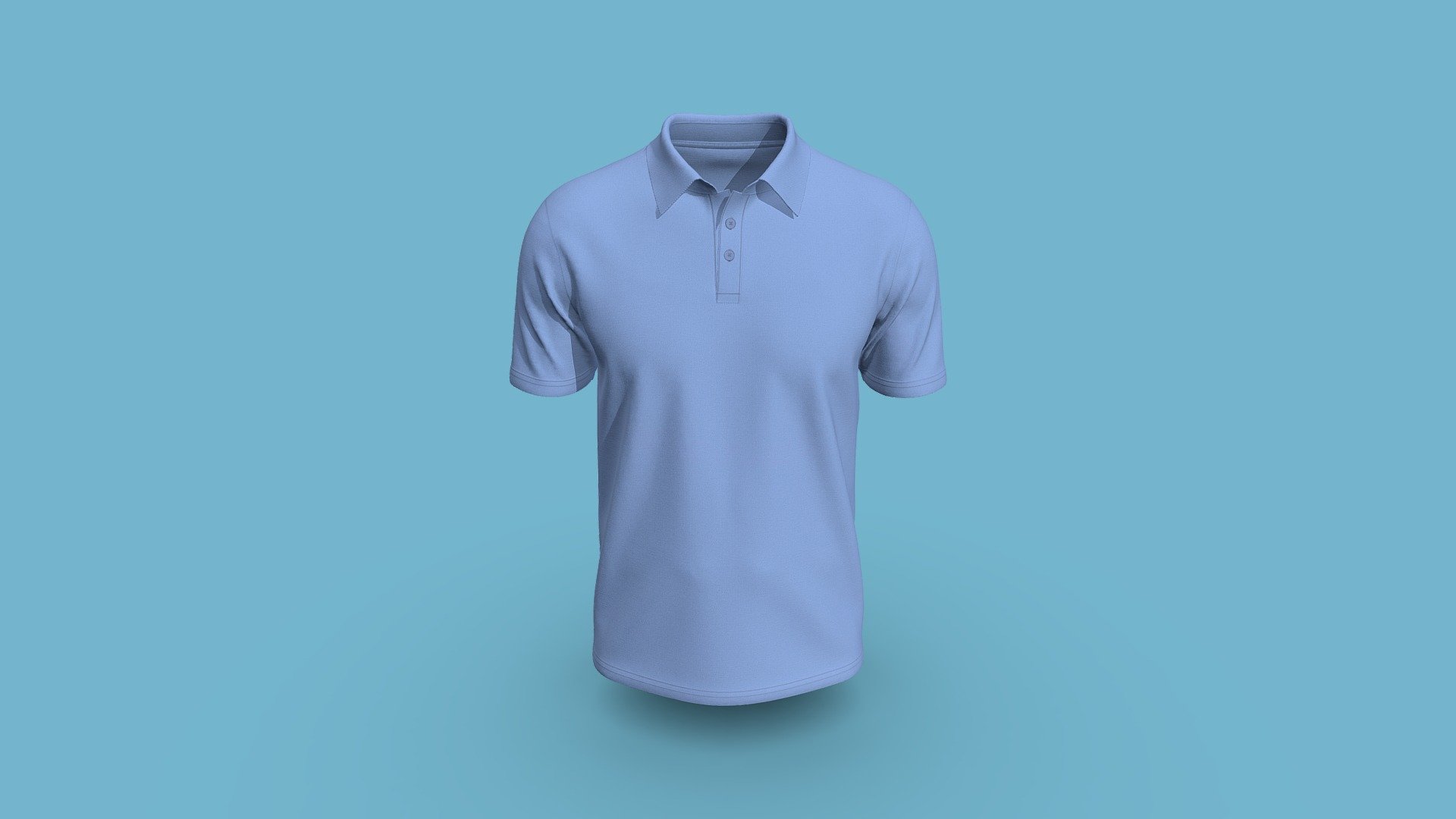 Classic Mens Knit Fashion Polo 3d model