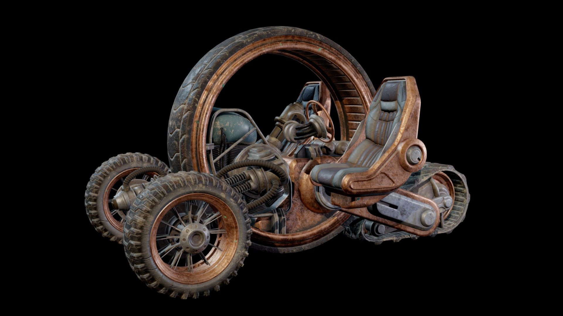 Monowheel Vehicle 3d model